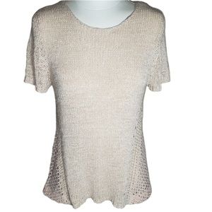 Bobeau Women’s Pink Crocheted Top Size Small